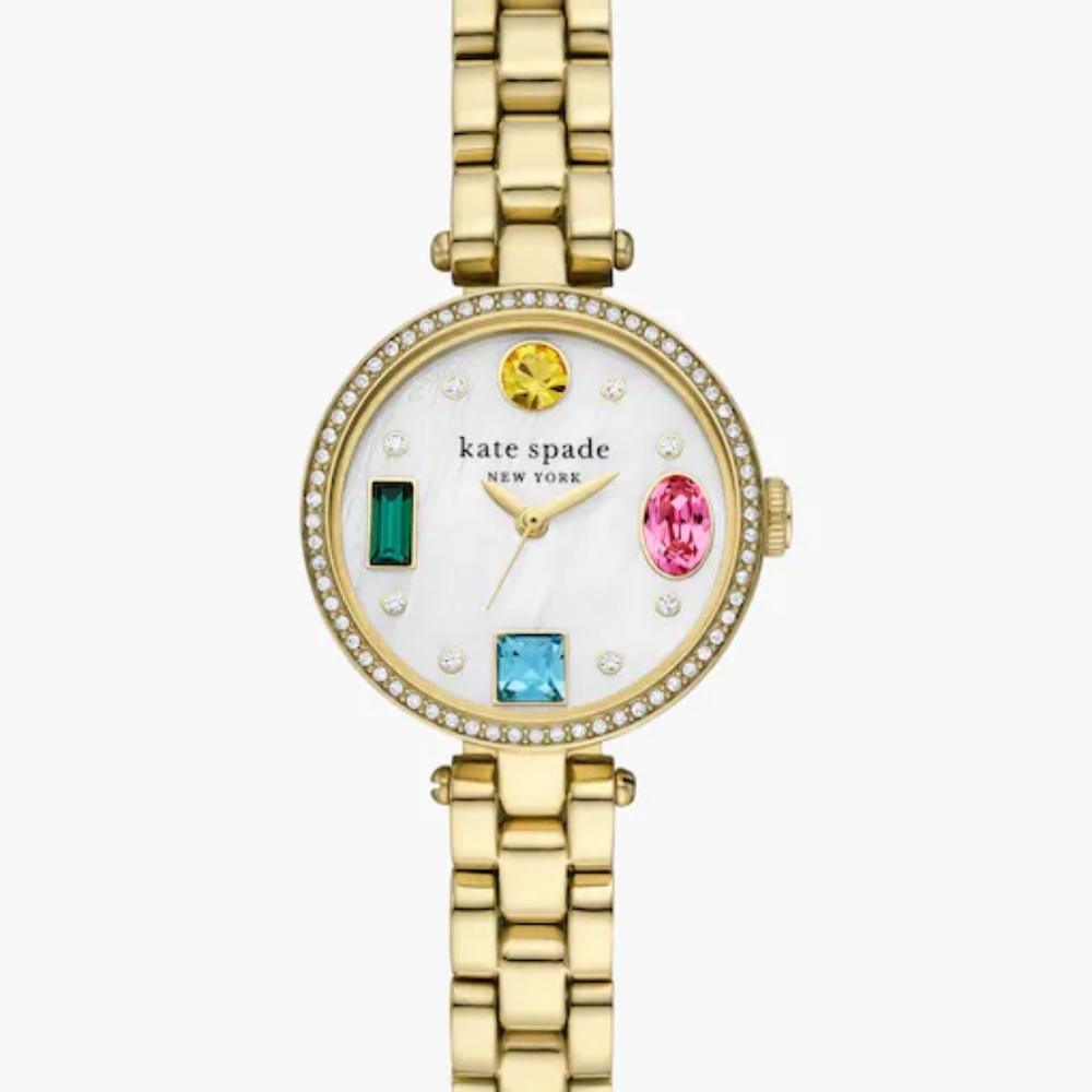 Kate Spade Gold Watch with Multicolor Gems